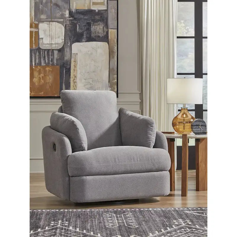 Signature Design by Ashley Modmax Dark Gray Reclining Swivel Glider Chair