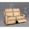 Authentic Leather 56-Inch Triple-Motor Power Reclining Loveseat with Zero-Wall Design and USB & USB-C Ports