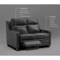 Authentic Leather 56-Inch Triple-Motor Power Reclining Loveseat with Zero-Wall Design and USB & USB-C Ports