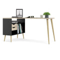 Carson Carrington Kristiansund L-Shaped Desk with 2 Drawers and 3 Shelves