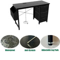 Contemporary Computer Desk with Built-in Charging Station and Versatile Reversible Storage Drawers for Home Office or Study