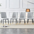 Contemporary Set of 4 Faux Leather Dining Chairs with Cushioned Backrests and Metal Legs – Ideal for Dining Rooms, Living Rooms, and Bedrooms
