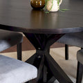 Modern 5-Piece Compact Dining Set with Chrome Nailhead Trim Chairs for Kitchen