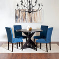 Modern 5-Piece Compact Dining Set with Chrome Nailhead Trim Chairs for Kitchen