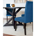 Modern 5-Piece Compact Dining Set with Chrome Nailhead Trim Chairs for Kitchen