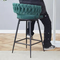 Pair of Swivel Bar Stools with Comfortable Linen Cushions - Counter Height Seating for Kitchen Islands, Dining Areas, or Pubs