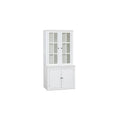 75.25-Inch Tall Traditional Display Cabinet with Tempered Glass Double Doors – Perfect for Living Room, Kitchen, and Home