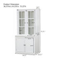 75.25-Inch Tall Traditional Display Cabinet with Tempered Glass Double Doors – Perfect for Living Room, Kitchen, and Home