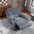 Plush Chenille Power Lift Recliner with Extended Footrest, Lift Assist, Heat & Massage Features, USB/Type C Charging, and Storage