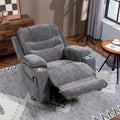 Plush Chenille Power Lift Recliner with Extended Footrest, Lift Assist, Heat & Massage Features, USB/Type C Charging, and Storage
