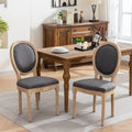 Set of 2 French Oval Back Dining Chairs - Elegant Retro Design with Solid Wood Frame