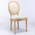 Set of 2 French Oval Back Dining Chairs - Elegant Retro Design with Solid Wood Frame