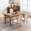 Set of 2 French Oval Back Dining Chairs - Elegant Retro Design with Solid Wood Frame