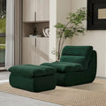 34-Inch Modern Upholstered Sofa with Ottoman - Perfect for Small Spaces