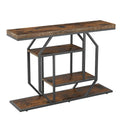 47.24-Inch Rustic Long Console Table with 4-Tier Shelves - Ideal for Entryway or Behind Couch Storage