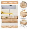 Contemporary Rectangular Coffee Table with Sturdy Base and Imitation Marble Finish for Living Room