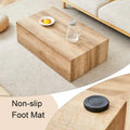 Contemporary Rectangular Coffee Table with Sturdy Base and Imitation Marble Finish for Living Room