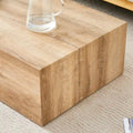 Contemporary Rectangular Coffee Table with Sturdy Base and Imitation Marble Finish for Living Room