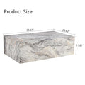 Contemporary Rectangular Coffee Table with Sturdy Base and Imitation Marble Finish for Living Room