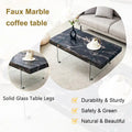 Rectangular Coffee Table with Tempered Glass Legs - Wooden Side and Center Tables for Living Room and Reception Area