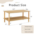 39-Inch Coffee Table with Two-Tier Design and Rubberwood Legs