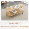 39-Inch Coffee Table with Two-Tier Design and Rubberwood Legs