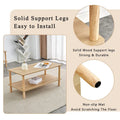 39-Inch Coffee Table with Two-Tier Design and Rubberwood Legs