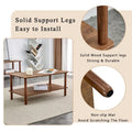 39-Inch Coffee Table with Two-Tier Design and Rubberwood Legs