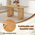 59-Inch Retro Rubberwood Table with Walnut Finish