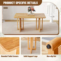 59-Inch Retro Rubberwood Table with Walnut Finish