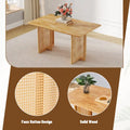 59-Inch Retro Rubberwood Table with Walnut Finish