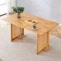 59-Inch Retro Rubberwood Table with Walnut Finish