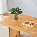 59-Inch Retro Rubberwood Table with Walnut Finish