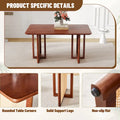 59-Inch Retro Rubberwood Table with Walnut Finish