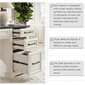 58-Inch Large Office Desk with Drawers and Embossed Texture