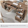 58-Inch Large Office Desk with Drawers and Embossed Texture