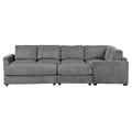 Corduroy Modular Sectional Sofa Bed with Recliner and 2 Movable Ottomans – Perfect for Living Rooms