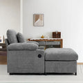 Chenille Oversized Chair Set with Ottoman and USB Charging Port