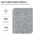 Chenille Oversized Chair Set with Ottoman and USB Charging Port