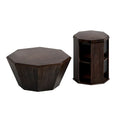 Set of 2 Octagonal Rubber Wood Coffee Tables - 31.5 Inches