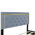 Queen Size Upholstered Platform Bed with Padded Headboard