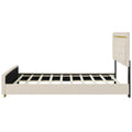 Queen Size Upholstered Platform Bed with Padded Headboard