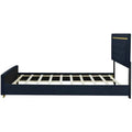 Queen Size Upholstered Platform Bed with Padded Headboard