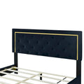 Queen Size Upholstered Platform Bed with Padded Headboard