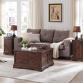 Rustic Square Wood Coffee Table for Living Room - Farmhouse Style