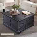 Rustic Square Wood Coffee Table for Living Room - Farmhouse Style