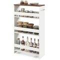 Costway 4-Tier Slim Rolling Kitchen Cart with Wheels - 8 Storage Compartments