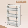 Costway 4-Tier Slim Rolling Kitchen Cart with Wheels - 8 Storage Compartments