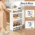 Costway 4-Tier Slim Rolling Kitchen Cart with Wheels - 8 Storage Compartments