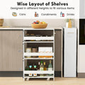 Costway 4-Tier Slim Rolling Kitchen Cart with Wheels - 8 Storage Compartments